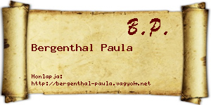 Bergenthal Paula névjegykártya